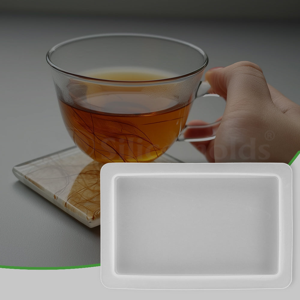 SILICOMOLDS COASTER MOLD - RECTANGLE - SINGLE CAVITY - 119 X 70 X 11 - URP056-RM